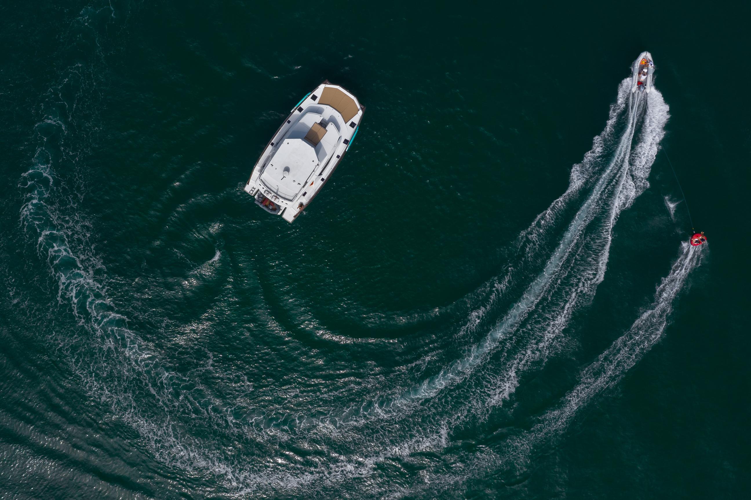 Private catamaran, along the southern coast