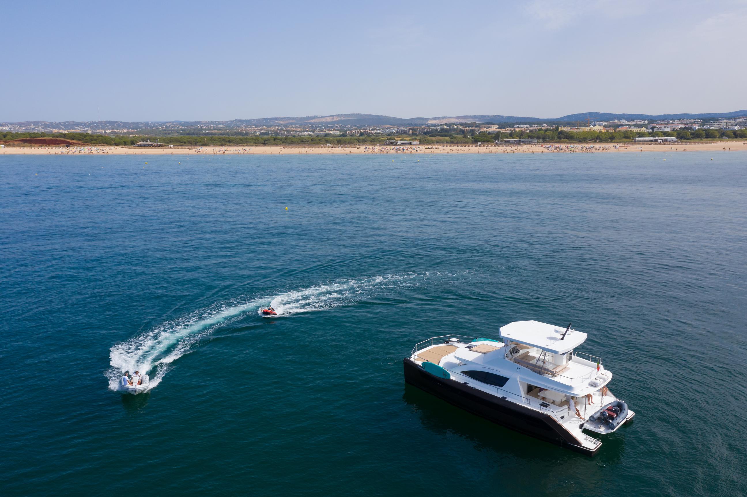 Private catamaran, caves and sea